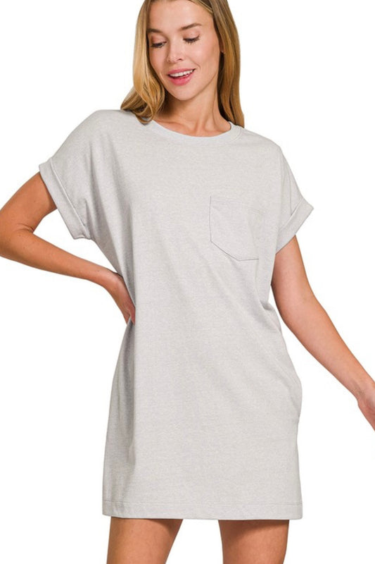 Cali T-shirt Dress | Light Gray
