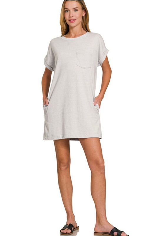 Cali T-shirt Dress | Light Gray