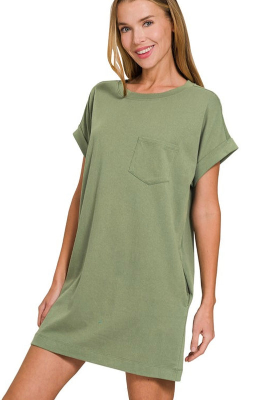 Cali T-shirt Dress | Olive
