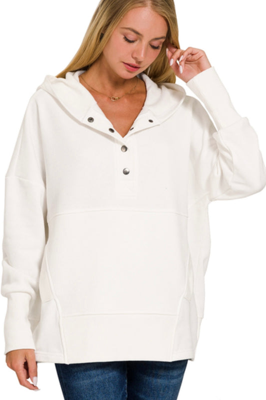 Mara Hooded Pullover | Ivory