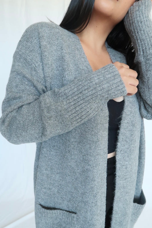 Like Butter Long Cardigan | Heather Gray