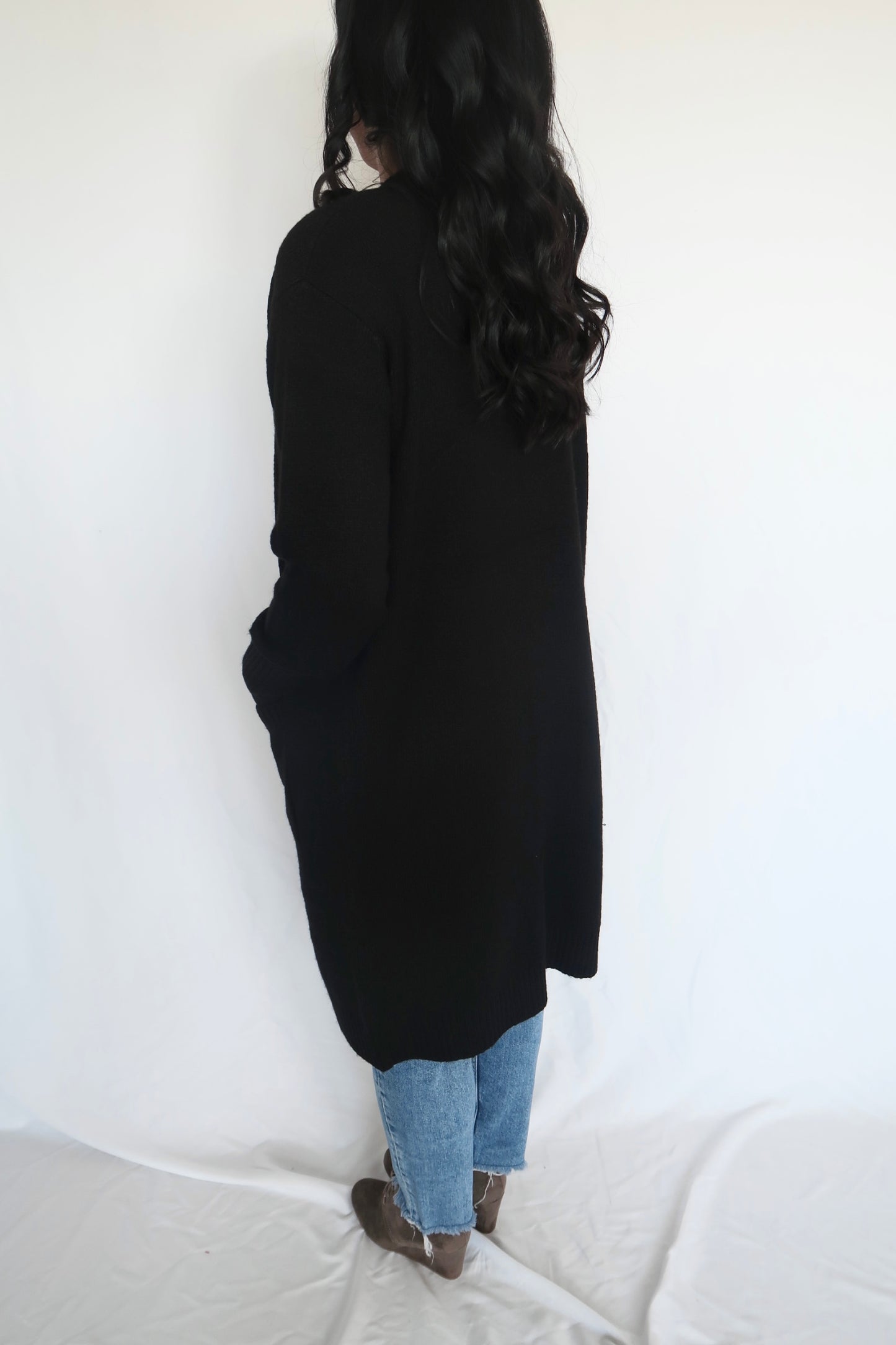 Like Butter Long Cardigan | Black